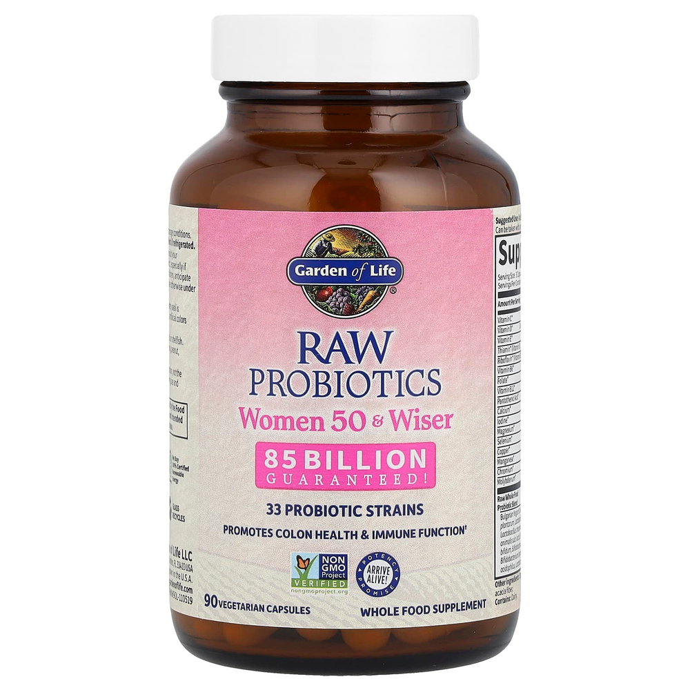 Garden of Life, RAW Probiotics, для женщин от 50 лет, 90 вегетарианских капсул