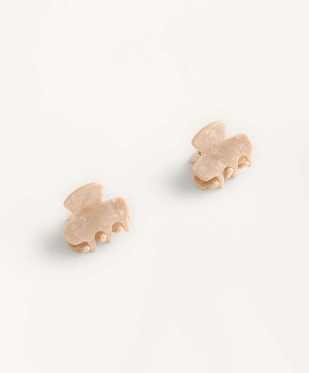 OYSHO Две маленькие заколки для волос, миндальный