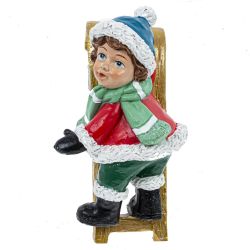 GAEM Фигурка декоративная "Медвежонок/Снеговик/Олень/Ребёнок", L9,5 W4,5 H5,5 см, 4в.