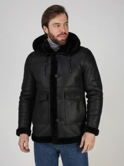 Дубленка зимняя куртка натуральная с капюшоном