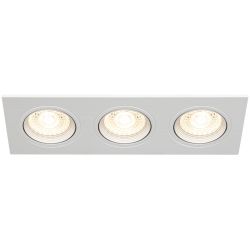 Встраиваемый светильник декоративный ЭРА KL92-3 WH MR16/GU5.3 белый, пластиковый