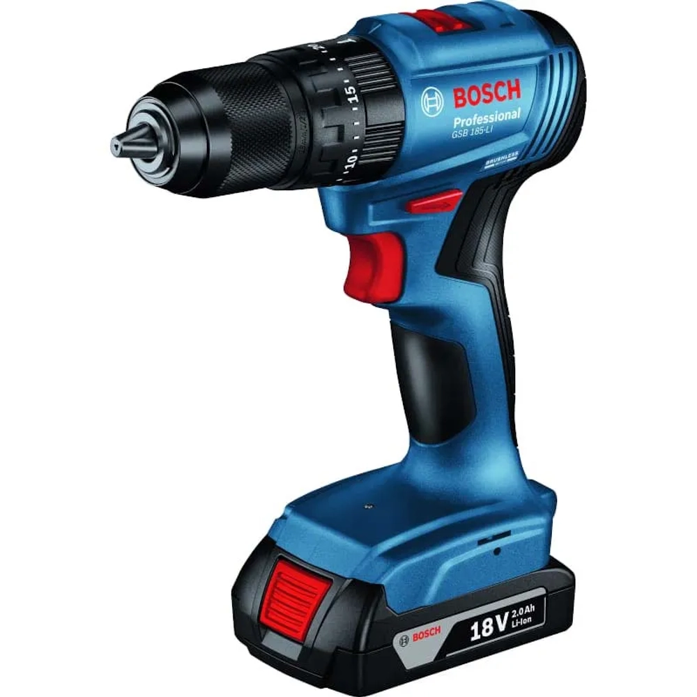 Bosch GSB 185-LI Professional аккумуляторная дрель-шуруповерт (2 x 2 Ач, ЗУ) 06019K3100