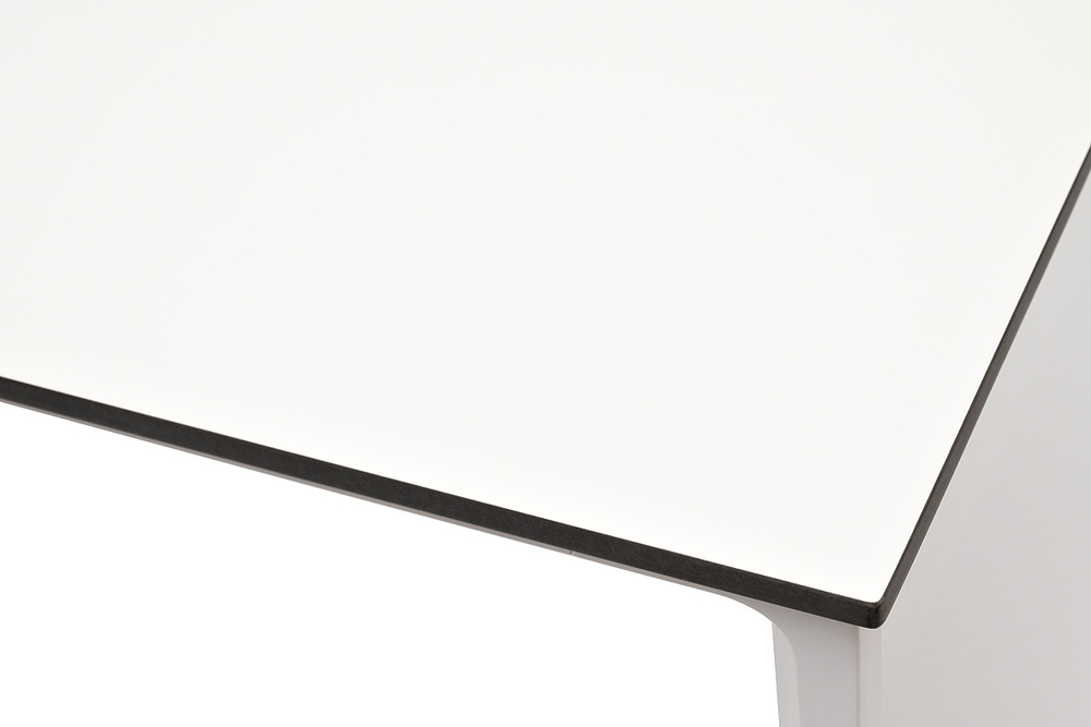 "Малага" обеденный стол из HPL 90х90см, цвет молочный, каркас белый