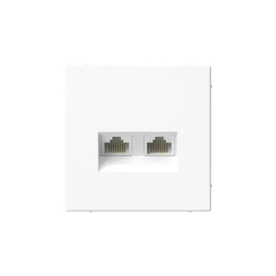 ARTGALLERY РОЗЕТКА двойная компьютерная RJ45+RJ45, кат. 5е, механизм, БЕЛЫЙ