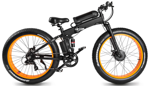 Фэт-байк, складной двухподвес, 350