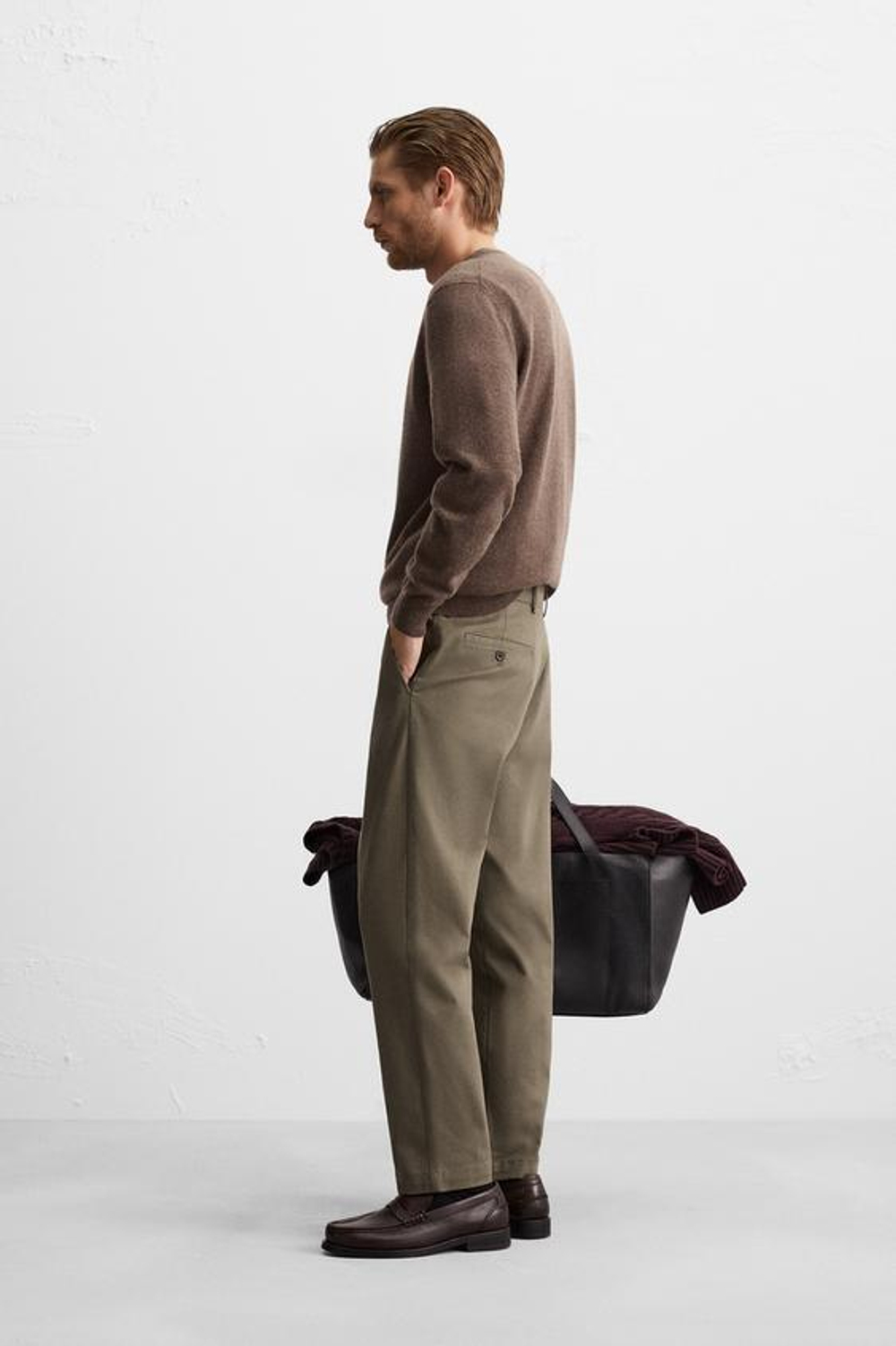 ZARA БРЮКИ ЧИНОС SLIM FIT, СВЕТЛО-ЗЕЛЕНЫЙ