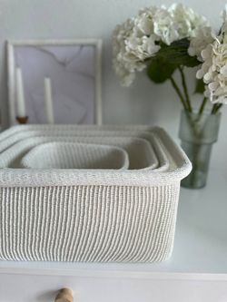 Набор из 4-х корзин для хранения Sustainable collection, молочный