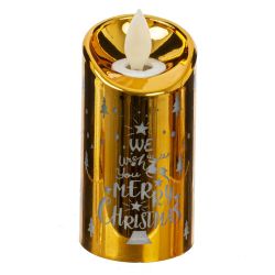 GAEM Изделие декоративное Свеча "Золотая елочка" (подсвет, LR44 х3шт) L4,7 W4,7 H9 см, блок из 12 шт