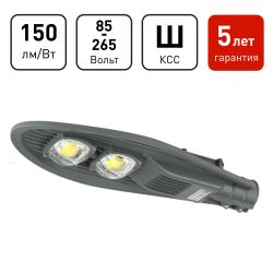 Уличный светильник ЭРА SPP-5-100-5K-W 100Вт 5000К 15000лм IP65 КСС Ш 85-265В IC-COB 48-60мм 5 лет
