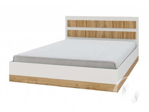 Кровать 1600 секция №8 НКМ Дубай (белый жемчуг/дуб вотан)