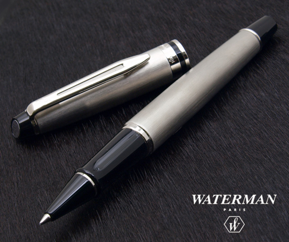 Ручка-роллер Waterman Expert 3, цвет: Stainless Steel CT, стержень: Fblk