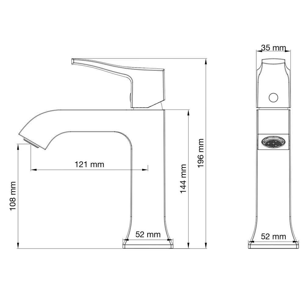 Смеситель для раковины WONZON & WOGHAND FLEX, Брашированное золото (WW-88018072-BG)