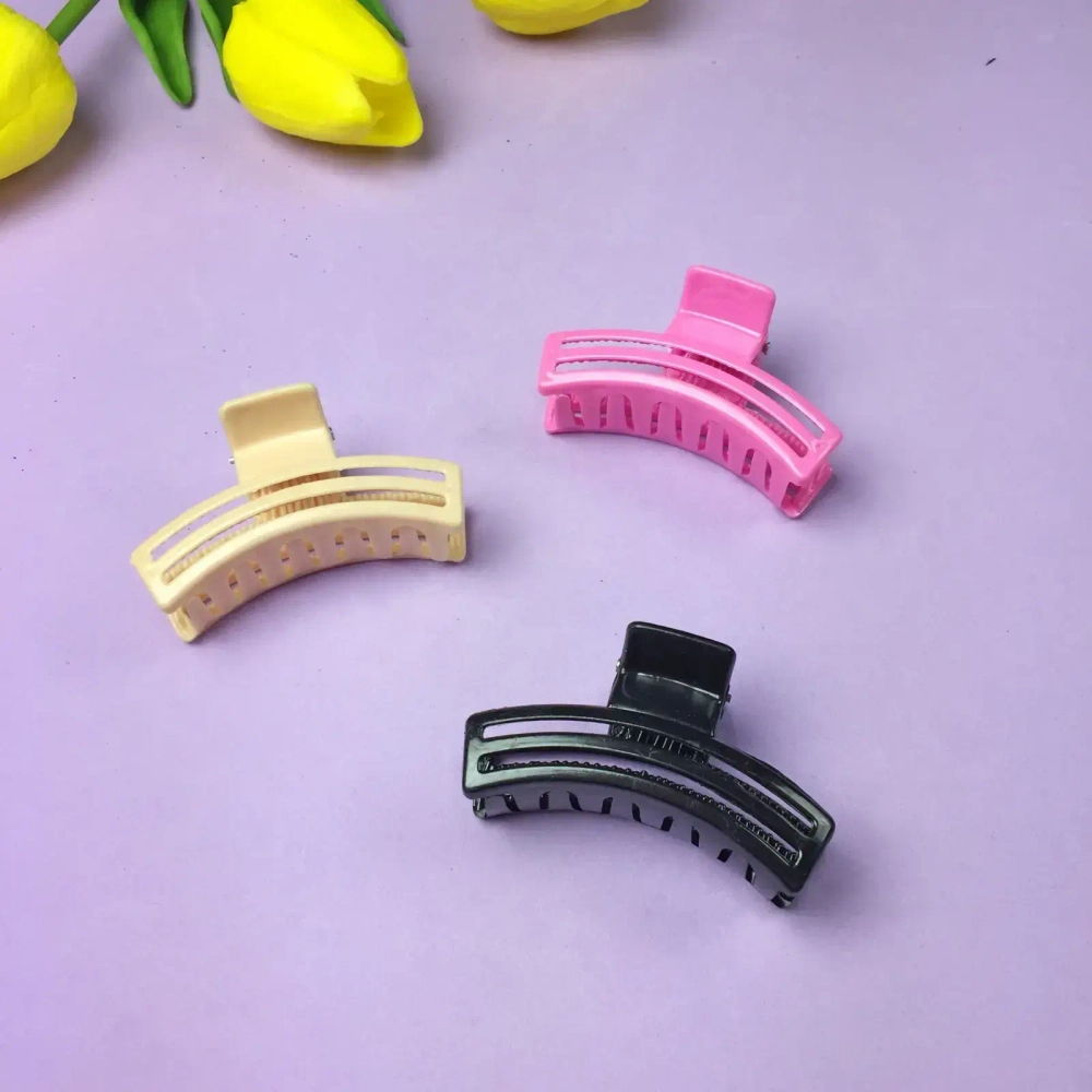 Заколка-краб для волос «Amelia - Strips», микс 6 цветов, 6*2,5*2см, ( в индивид. пакете со стикером)