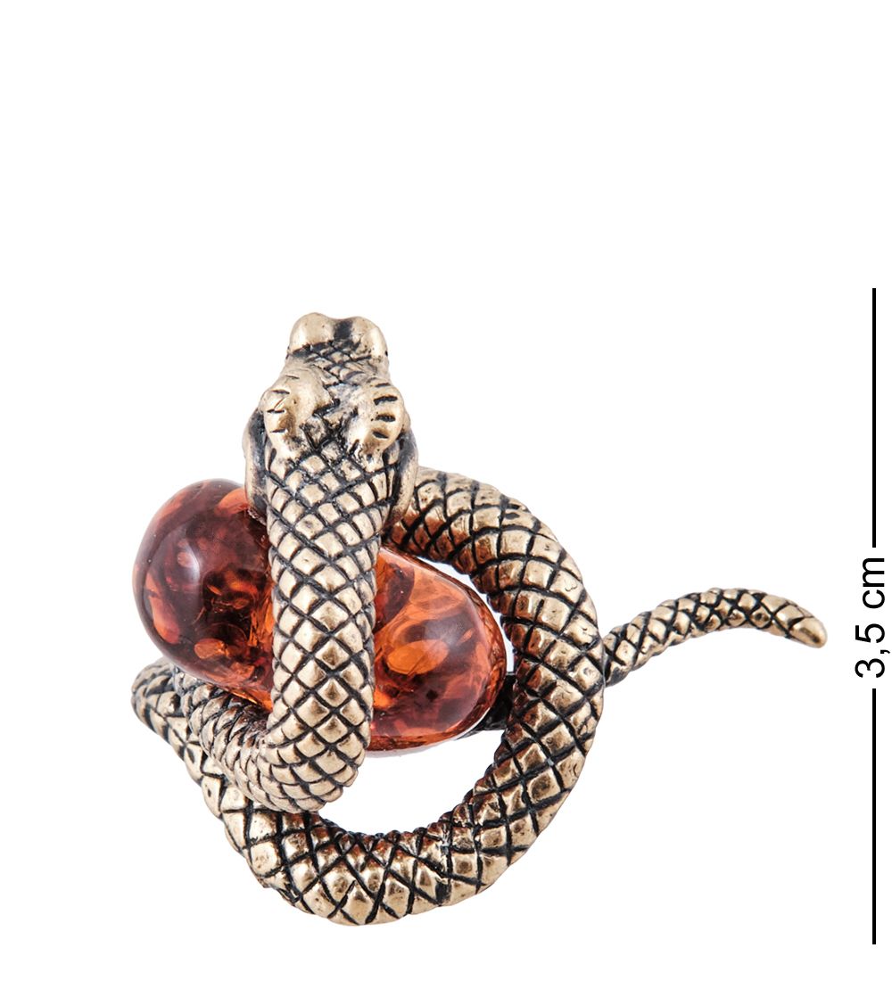 Народные промыслы AM-3983 Фигурка «Змея Корпоратив» (латунь, янтарь)