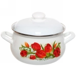 Набор посуды эмалированной 3 предмета «Ласковый май» (2л, 3л, 4,5л) низкий