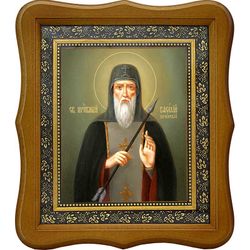 Василий Печерский, преподобномученик, иеромонах. Икона на холсте.