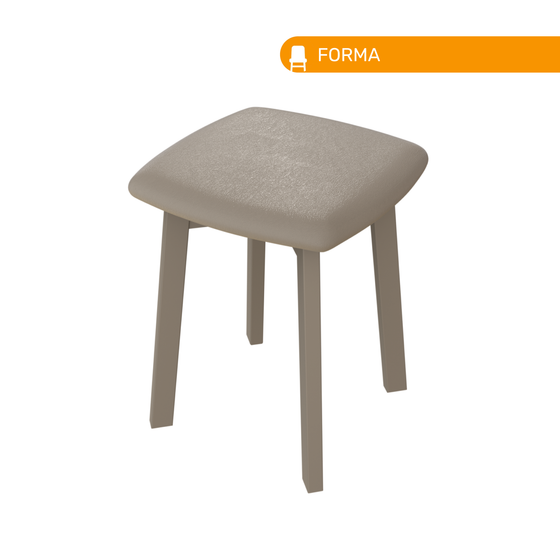 Табурет FORMA 1 мягкий, цвет топо + ткань 165 (темно-бежевая)