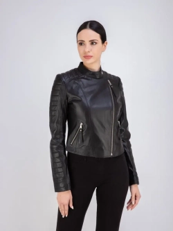 Косуха укороченная демисезонная куртка из натуральной кожи