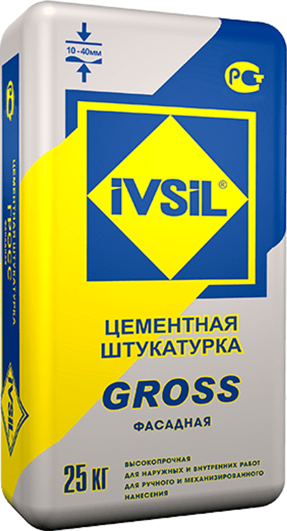 Штукатурка цементная IVSIL GROSS 25кг