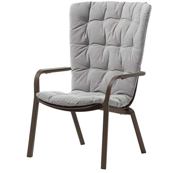 Уличное кресло Folio табак с серой подушкой