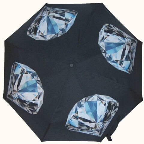 Черный женский зонтик с бриллиантом