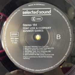 Винтажная виниловая пластинка LP Tony Cox and Company Summer Games (Germany 1986)
