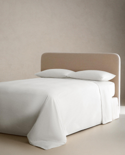 Zara Home - Атласная простыня с эластичной лентой, высота 40 см (500 нитей), белый, 90х200х40 см