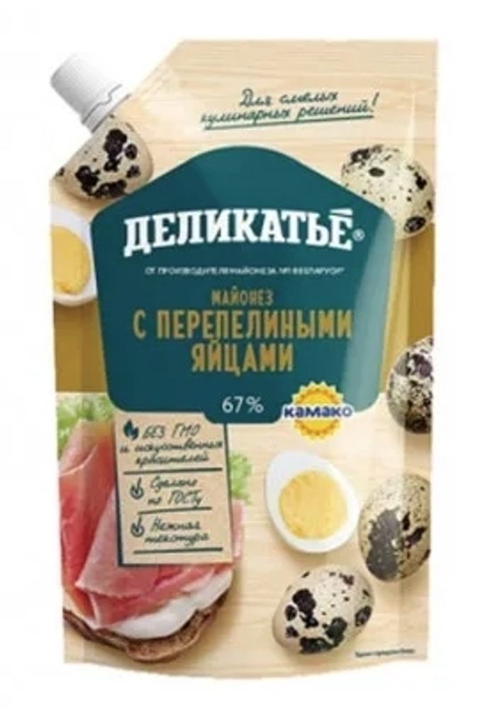 Белорусский майонез &quot;Деликатье&quot; С перепелиными яйцами 380г. Камако - купить с доставкой на дом по Москве