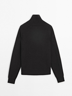 Massimo Dutti Свитер платочной вязки из 100% кашемира, свинцовый