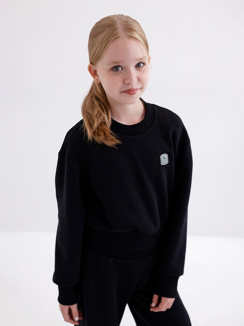 Худи для девочки, модель №7, рост 134 см, черный