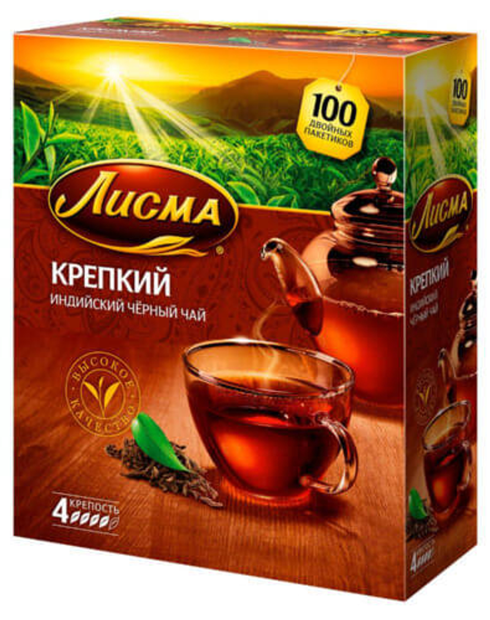 Чай черный Лисма крепкий 100 пакетов.