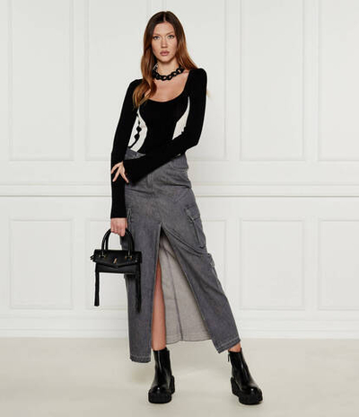 Кожаные ботильоны на платформе stivali Patrizia Pepe - черный(8Y0089 L078)