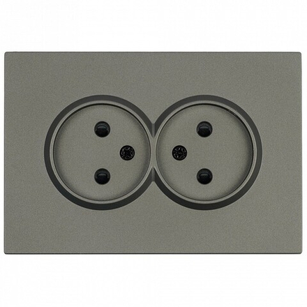 Розетка двойная без заземления и со шторкой Stekker Эмили 49929