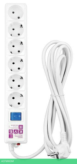 Сетевой фильтр Power Cube SPL(5+1)-16B-P-1,9M White