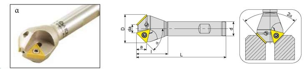 Корпус фрезы ACM30-TC16-D35x50-W20-L100-Z03 для снятия фасок