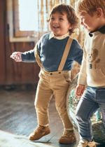 вельветовые брюки на подтяжках