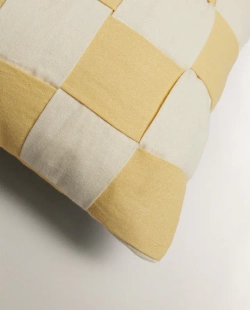 ZARA HOME ДЕТСКАЯ ХЛОПКОВАЯ ПОДУШКА, ЖЕЛТЫЙ