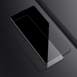 Защитное стекло с отверстием под фронтальную камеру для Xiaomi Redmi Note 13 Pro 4G и Poco M6 Pro 4G, тонкие черные рамками и олеофобное покрытие, G-Rhino