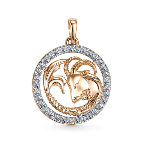 Подвеска из золота 585 пробы с Фианит