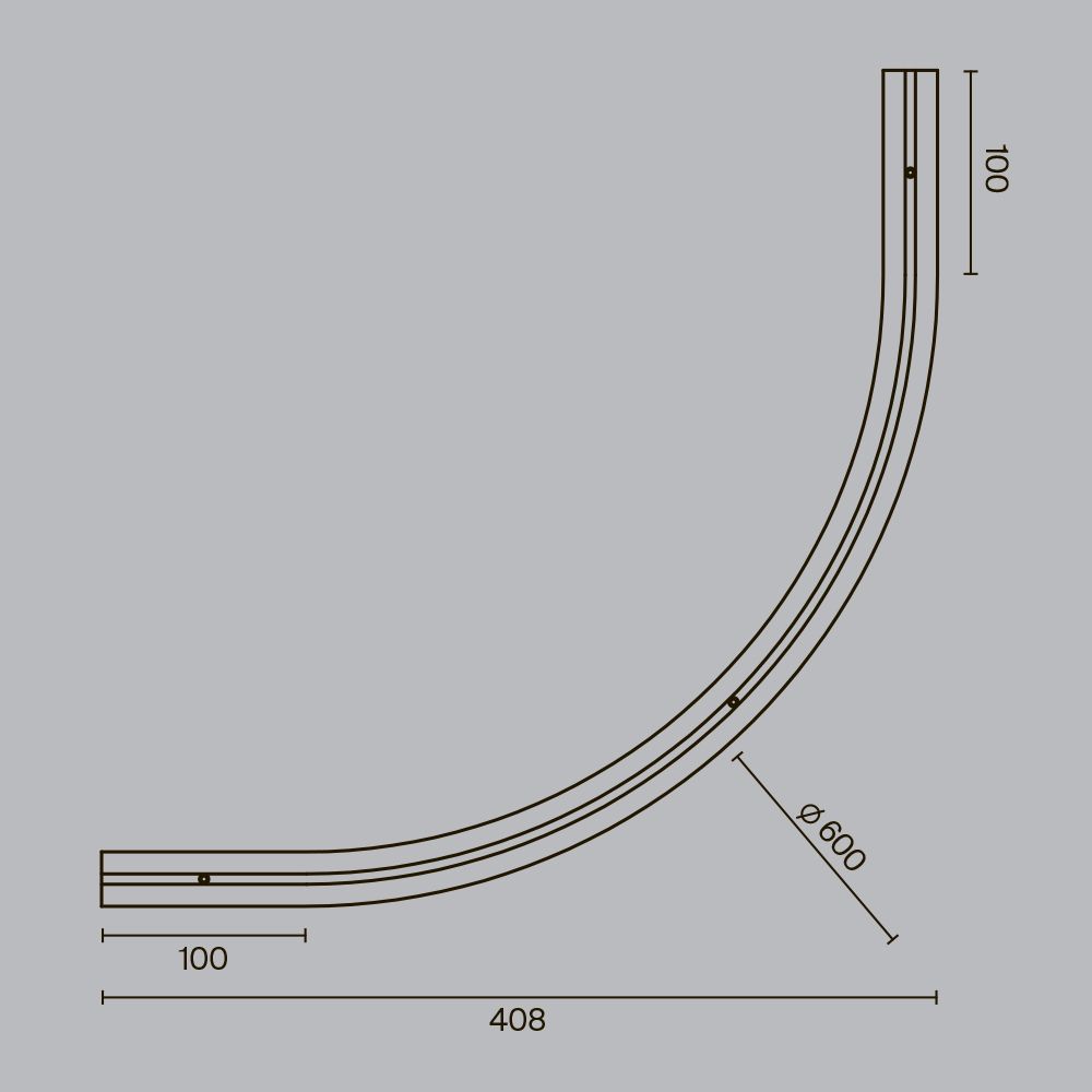 Коннектор радиусный R600 встраиваемый под ГКЛ 9,5мм Maytoni   TRA184-R600-12B