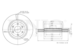 Диск тормозной передний UNIO BRD-20219