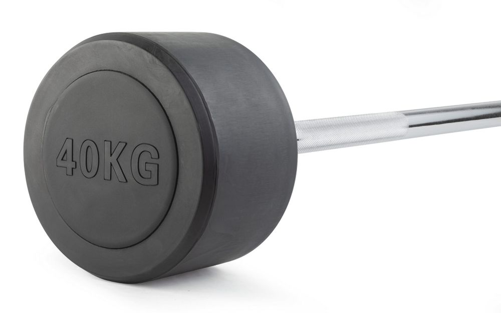 Штанга неразборная обрезиненная 40 кг. Прямой гриф. VictoryFit VF-DX4400