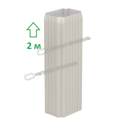 Труба водосточная прямая 76*102*2000 (ПЛ-02-9010-0,5) белая