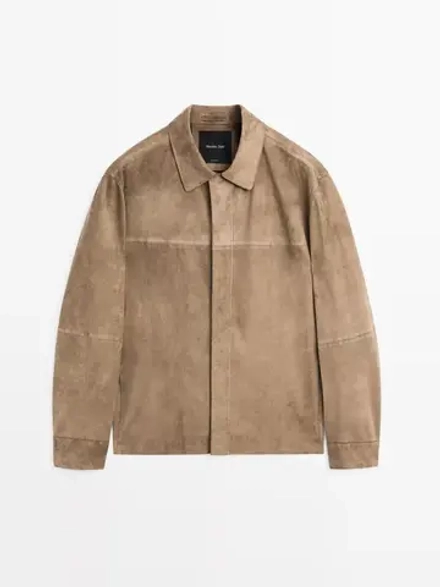 Massimo Dutti Куртка-рубашка из замши, норка