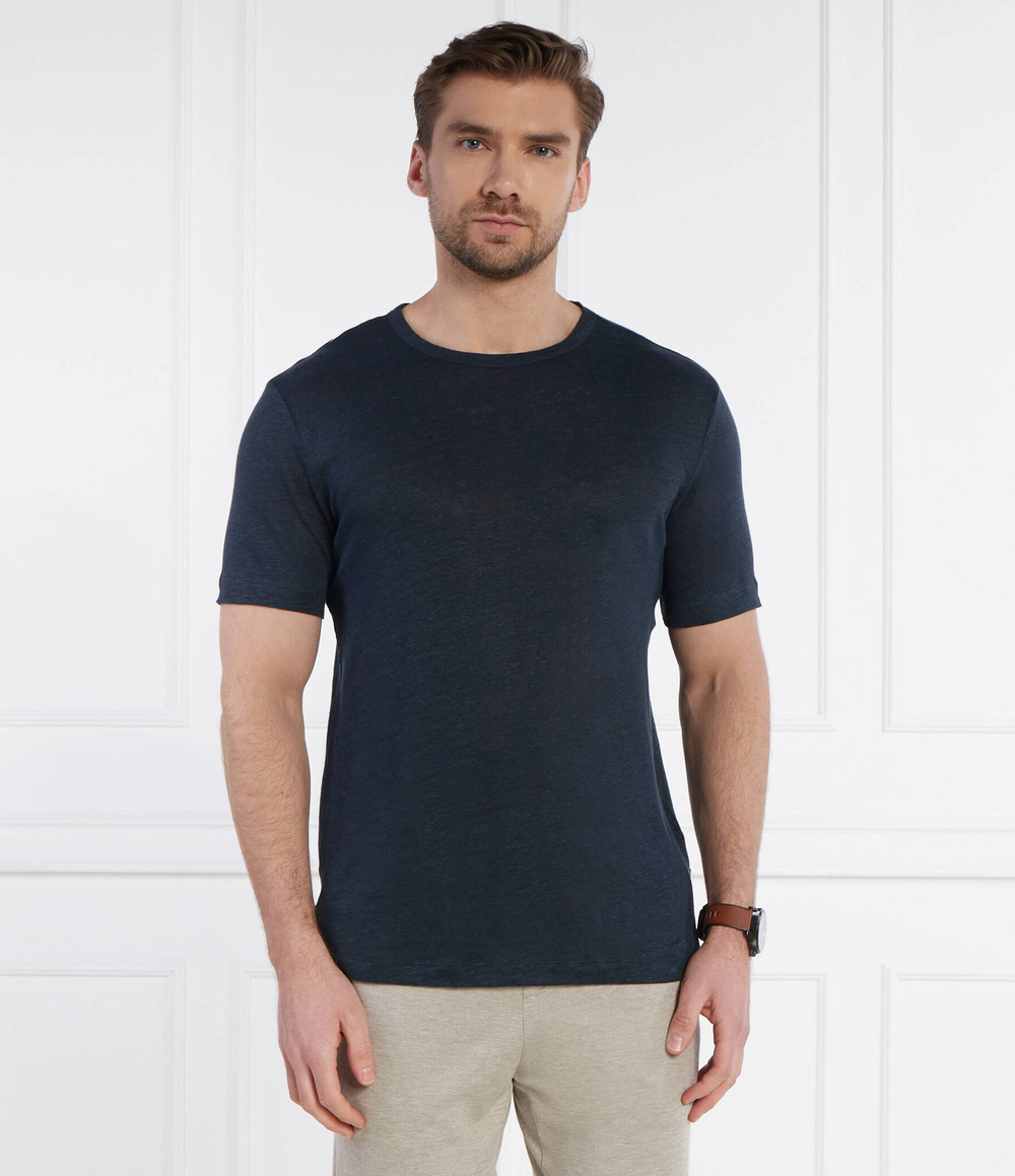 Льняная футболка Tiburt 456 BOSS BLACK - темно-синий(50511612)