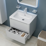 Тумба с умывальником IDDIS Edifice, подвесная, 60 см, белая, EDI60W0i95K