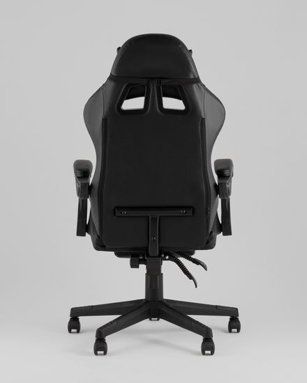 Кресло спортивное TopChairs Prophet с оттоманкой черный