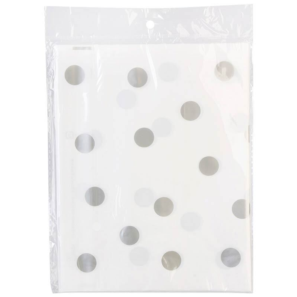 Пакет подарочный с затягивающей лентой 22,5*34см 10шт "Конфетти", серебряный