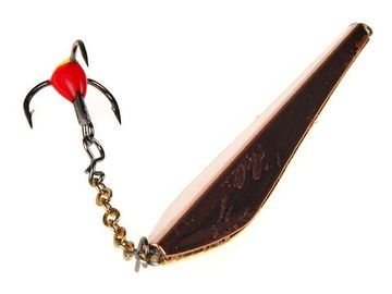 Блесна вертикальная зимняя Lucky John DOUBLE BLADE с цепочкой и тройником 50мм GC блистер