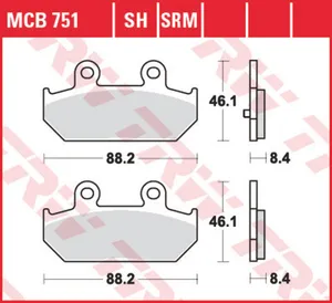 Колодки тормозные дисковые TRW MCB751SRM